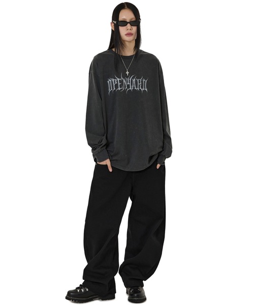 OY(オーワイ)の「『OY/オーワイ』WASHED OLD ENG L/S TEE/ウォッシュドオールドイングリッシュ長袖Tシャツ(Tシャツ/カットソー・レディース・ブラック/カーキ・L/M)」の6枚目の写真