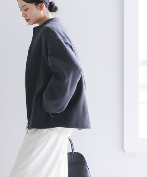 Noble（ノーブル）の「MTRレイズドネックジップコート（ノーカラー
