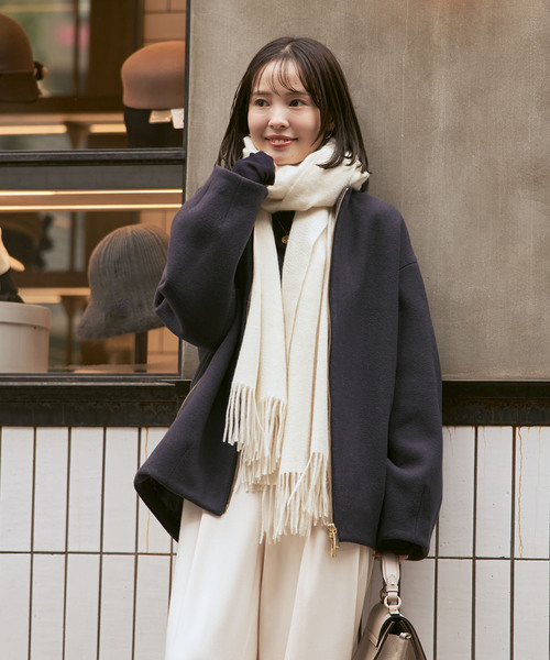 MTRレイズドネックジップコート（ノーカラーコート）｜NOBLE（ノーブル