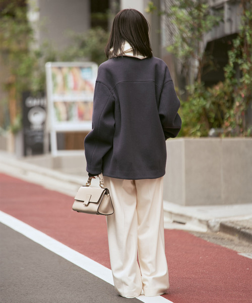 MTRレイズドネックジップコート（ノーカラーコート）｜NOBLE（ノーブル