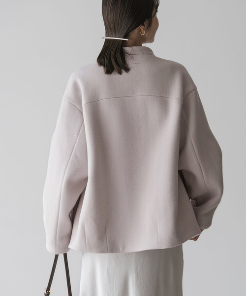 セール】MTRレイズドネックジップコート（ノーカラーコート）｜NOBLE