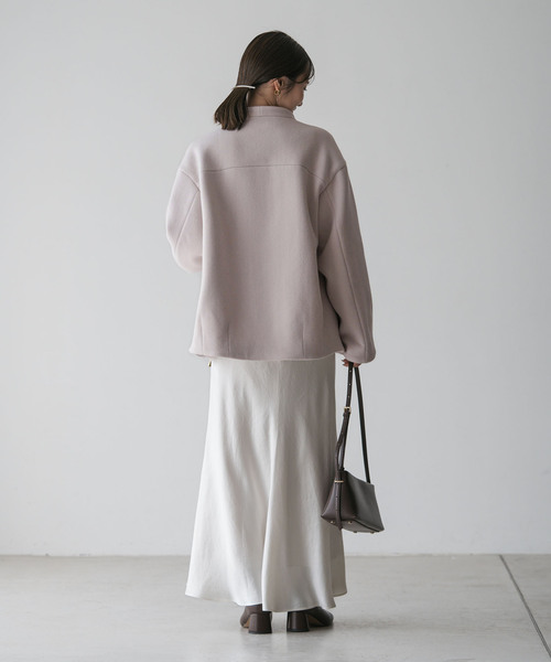 セール】MTRレイズドネックジップコート（ノーカラーコート）｜NOBLE