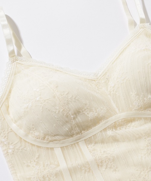 Lace Ladies(レースレディース)の「ロマンチック レース コンパクト カップ付き キャミソール(キャミソール・レディース・グレイッシュベージュ/アイボリー/ブラック・L/M)」の13枚目の写真