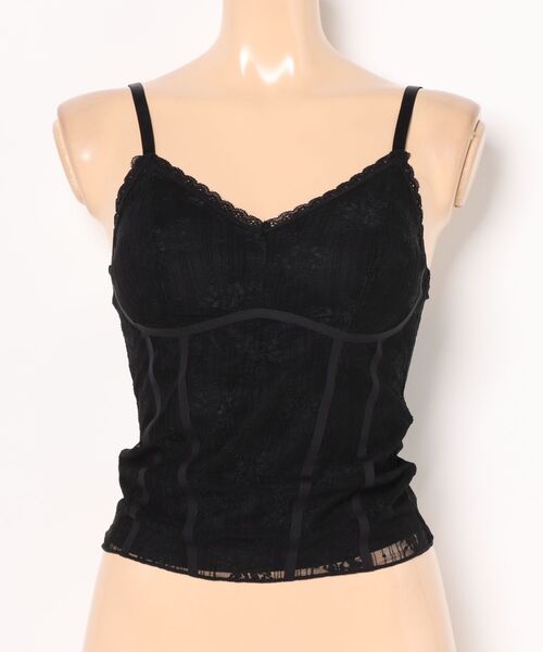 Lace Ladies(レースレディース)の「ロマンチック レース コンパクト カップ付き キャミソール(キャミソール・レディース・グレイッシュベージュ/アイボリー/ブラック・L/M)」の22枚目の写真