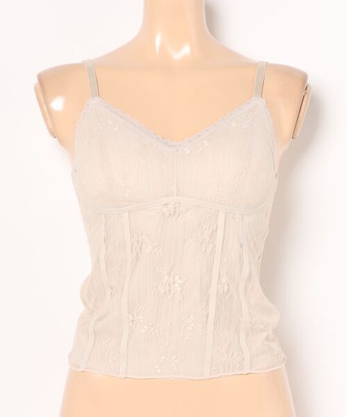Lace Ladies(レースレディース)の「ロマンチック レース コンパクト カップ付き キャミソール(キャミソール・レディース・グレイッシュベージュ/アイボリー/ブラック・L/M)」の20枚目の写真