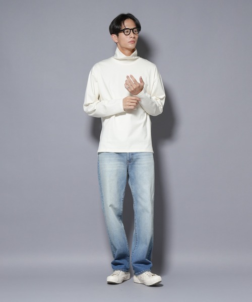 NANO universe（ナノユニバース）の「｢NJ/CLUB｣ ポンチタートルネック（Tシャツ/カットソー・メンズ・ブラック/ホワイト・L/M）」の22枚目の写真