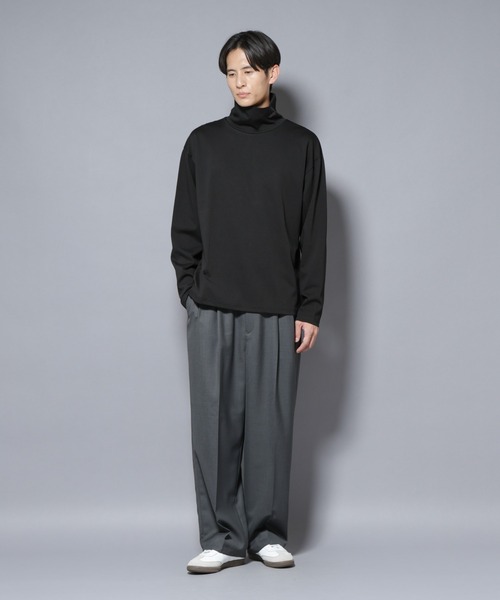 NANO universe（ナノユニバース）の「｢NJ/CLUB｣ ポンチタートルネック（Tシャツ/カットソー・メンズ・ブラック/ホワイト・L/M）」の7枚目の写真