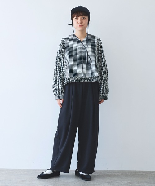 yuni(ユニ )の「レーヨンウール gum tack パンツ(その他パンツ・レディース・ネイビー/カーキ・FREE)」の4枚目の写真