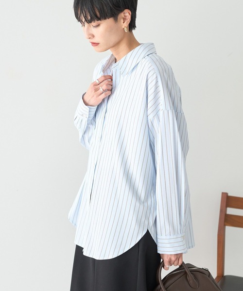 AMERICAN HOLIC(アメリカンホリック)の「抜け衿スキッパーシャツ(シャツ/ブラウス・レディース・ベージュ系その他2/ブルー系その他7/グレイッシュベージュ/オフホワイト・L/M)」の20枚目の写真