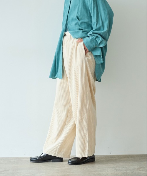 yuni（ユニ　）の「コットンコーデュロイ　バックゴムワイドパンツ（その他パンツ・レディース・ホワイト/ピンク/ブラック・M/S）」の10枚目の写真