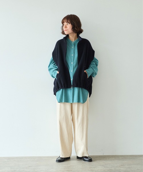 yuni（ユニ　）の「コットンコーデュロイ　バックゴムワイドパンツ（その他パンツ・レディース・ホワイト/ピンク/ブラック・M/S）」の4枚目の写真