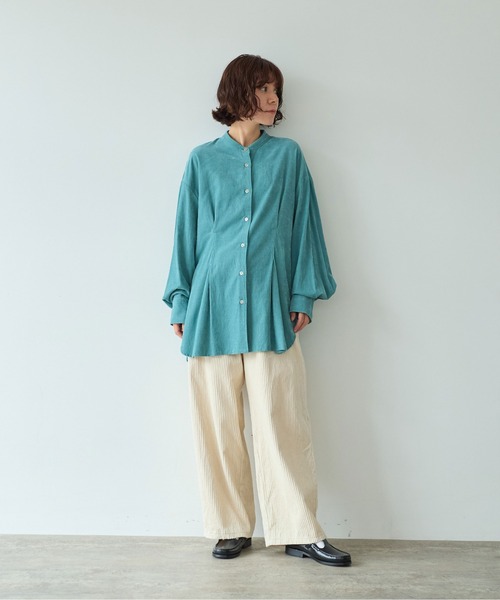 yuni（ユニ　）の「コットンコーデュロイ　バックゴムワイドパンツ（その他パンツ・レディース・ホワイト/ピンク/ブラック・M/S）」の6枚目の写真