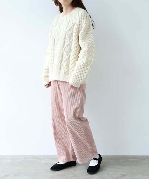 yuni（ユニ　）の「コットンコーデュロイ　バックゴムワイドパンツ（その他パンツ・レディース・ホワイト/ピンク/ブラック・M/S）」の21枚目の写真