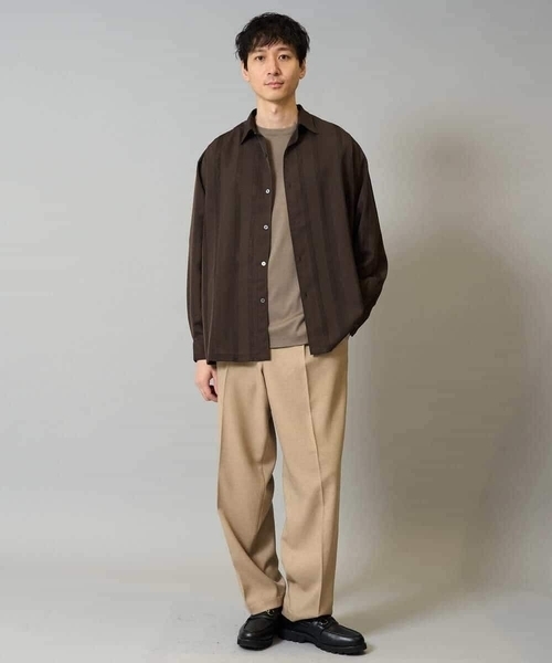 a.v.v（アーヴェヴェ）の「ワンタックワイドイージースラックス　LANATEC【ストレッチ/洗濯機で洗える/イージーケア/毛玉になりにくい】（その他パンツ・メンズ・ブラック/ベージュ/チャコールグレー・46/48）」の5枚目の写真