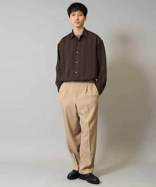 a.v.v（アーヴェヴェ）の「ワンタックワイドイージースラックス　LANATEC【ストレッチ/洗濯機で洗える/イージーケア/毛玉になりにくい】（その他パンツ・メンズ・ブラック/ベージュ/チャコールグレー・46/48）」の9枚目の写真