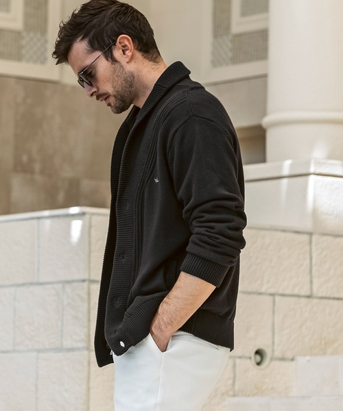 1PIU1UGUALE3  RELAX （ウノピゥウノウグァーレトレ リラックス）の「1PIU1UGUALE3 RELAX(ウノピゥウノウグァーレトレ リラックス)センターリブ ヘビーウェイト ニットカーディガン（カーディガン/ボレロ・メンズ・カーキ/ブラック・XL/L/M/S）」の3枚目の写真