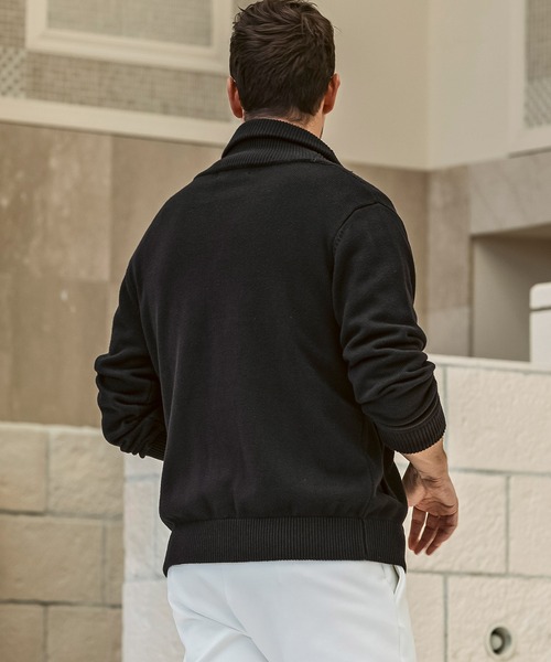 1PIU1UGUALE3  RELAX （ウノピゥウノウグァーレトレ リラックス）の「1PIU1UGUALE3 RELAX(ウノピゥウノウグァーレトレ リラックス)センターリブ ヘビーウェイト ニットカーディガン（カーディガン/ボレロ・メンズ・カーキ/ブラック・XL/L/M/S）」の4枚目の写真