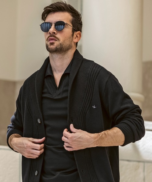 1PIU1UGUALE3  RELAX （ウノピゥウノウグァーレトレ リラックス）の「1PIU1UGUALE3 RELAX(ウノピゥウノウグァーレトレ リラックス)センターリブ ヘビーウェイト ニットカーディガン（カーディガン/ボレロ・メンズ・カーキ/ブラック・XL/L/M/S）」の8枚目の写真