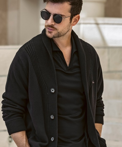 1PIU1UGUALE3  RELAX （ウノピゥウノウグァーレトレ リラックス）の「1PIU1UGUALE3 RELAX(ウノピゥウノウグァーレトレ リラックス)センターリブ ヘビーウェイト ニットカーディガン（カーディガン/ボレロ・メンズ・カーキ/ブラック・XL/L/M/S）」の9枚目の写真