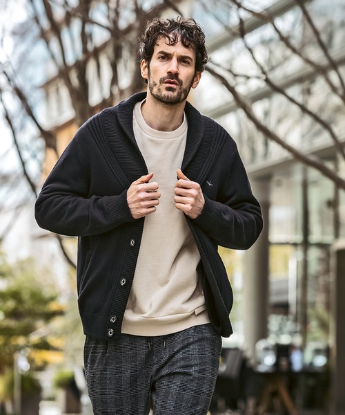 1PIU1UGUALE3  RELAX （ウノピゥウノウグァーレトレ リラックス）の「1PIU1UGUALE3 RELAX(ウノピゥウノウグァーレトレ リラックス)センターリブ ヘビーウェイト ニットカーディガン（カーディガン/ボレロ・メンズ・カーキ/ブラック・XL/L/M/S）」の12枚目の写真