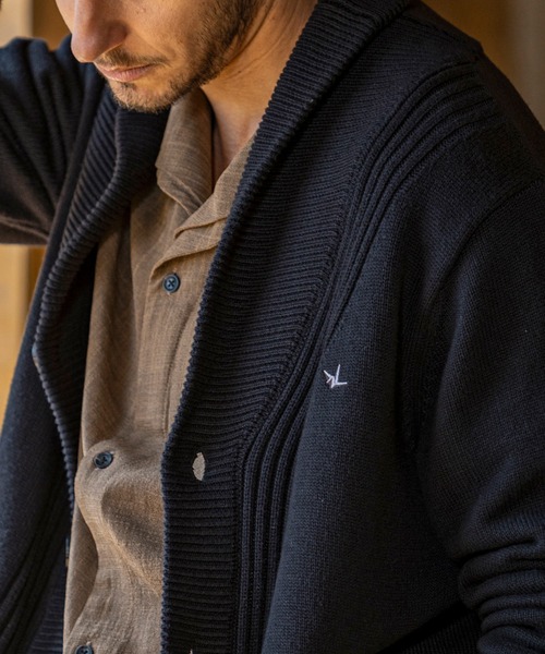 1PIU1UGUALE3  RELAX （ウノピゥウノウグァーレトレ リラックス）の「1PIU1UGUALE3 RELAX(ウノピゥウノウグァーレトレ リラックス)センターリブ ヘビーウェイト ニットカーディガン（カーディガン/ボレロ・メンズ・カーキ/ブラック・XL/L/M/S）」の18枚目の写真