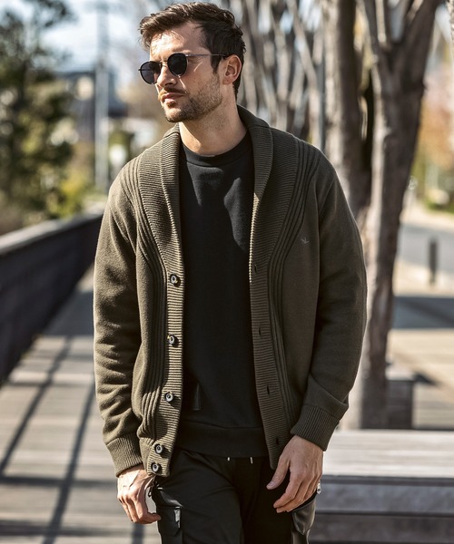 1PIU1UGUALE3  RELAX （ウノピゥウノウグァーレトレ リラックス）の「1PIU1UGUALE3 RELAX(ウノピゥウノウグァーレトレ リラックス)センターリブ ヘビーウェイト ニットカーディガン（カーディガン/ボレロ・メンズ・カーキ/ブラック・XL/L/M/S）」の19枚目の写真