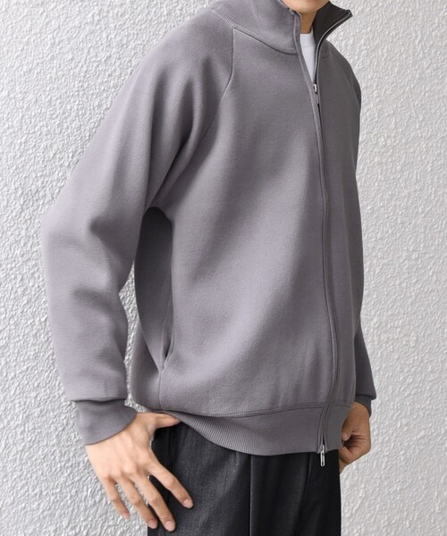 SHIPS any:〈手洗い可能〉RETENTION ドライバーズ ニット ジップ