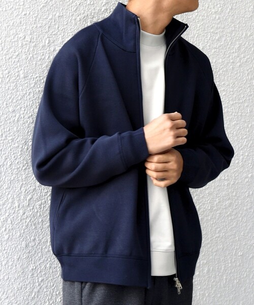 SHIPS any:〈手洗い可能〉RETENTION ドライバーズ ニット ジップ