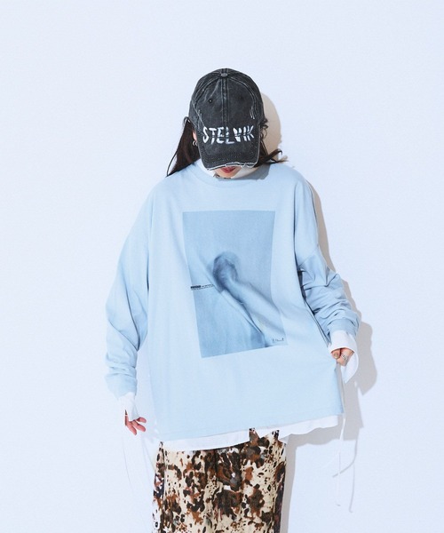 JEANASIS（ジーナシス）の「アソートグラフィックロンTEE/599633（Tシャツ/カットソー・レディース・ホワイト/ライトブルー/チャコールグレー・FREE）」の3枚目の写真