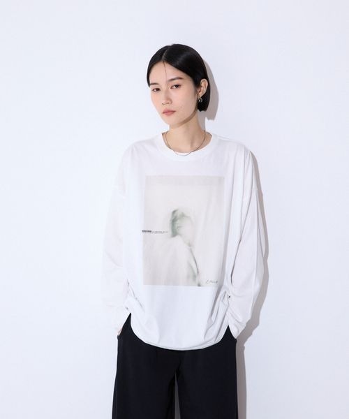 JEANASIS（ジーナシス）の「アソートグラフィックロンTEE/599633（Tシャツ/カットソー・レディース・ホワイト/ライトブルー/チャコールグレー・FREE）」の14枚目の写真