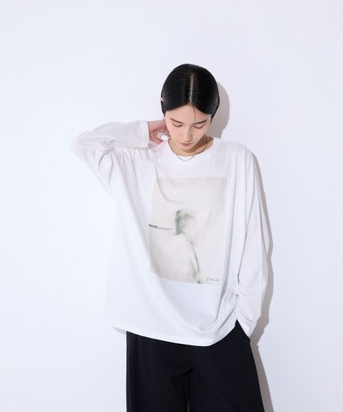 JEANASIS（ジーナシス）の「アソートグラフィックロンTEE/599633（Tシャツ/カットソー・レディース・ホワイト/ライトブルー/チャコールグレー・FREE）」の15枚目の写真