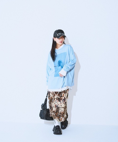 JEANASIS（ジーナシス）の「アソートグラフィックロンTEE/599633（Tシャツ/カットソー・レディース・ホワイト/ライトブルー/チャコールグレー・FREE）」の17枚目の写真