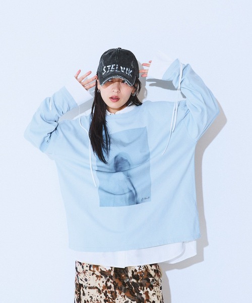 JEANASIS（ジーナシス）の「アソートグラフィックロンTEE/599633（Tシャツ/カットソー・レディース・ホワイト/ライトブルー/チャコールグレー・FREE）」の20枚目の写真