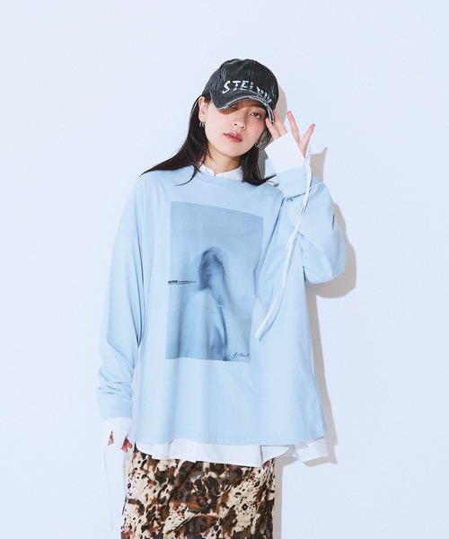 JEANASIS（ジーナシス）の「アソートグラフィックロンTEE/599633（Tシャツ/カットソー・レディース・ホワイト/ライトブルー/チャコールグレー・FREE）」の21枚目の写真