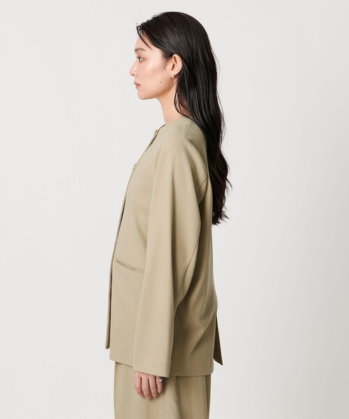 MARW UNITED ARROWS(マルゥ ユナイテッドアローズ)の「<MARW UNITED ARROWS>ノーカラー シャツ ジャケット(シャツ/ブラウス・レディース・ブラック/ベージュ・FREE)」の8枚目の写真