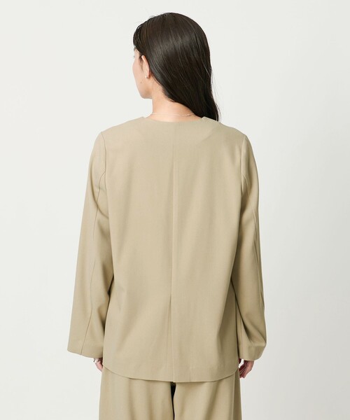 MARW UNITED ARROWS(マルゥ ユナイテッドアローズ)の「<MARW UNITED ARROWS>ノーカラー シャツ ジャケット(シャツ/ブラウス・レディース・ブラック/ベージュ・FREE)」の9枚目の写真