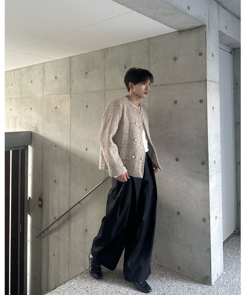Otte（オッテ）の「フロントタックカーブシルエットパンツ（その他パンツ・メンズ・ブラック/アイボリー/ダークグレー・SMALL/MEDIUM/LARGE/X-LARGE）」の11枚目の写真