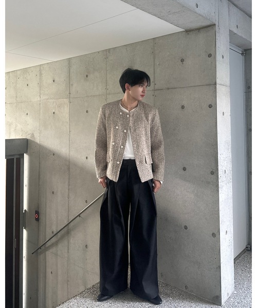 Otte（オッテ）の「フロントタックカーブシルエットパンツ（その他パンツ・メンズ・ブラック/アイボリー/ダークグレー・SMALL/MEDIUM/LARGE/X-LARGE）」の7枚目の写真