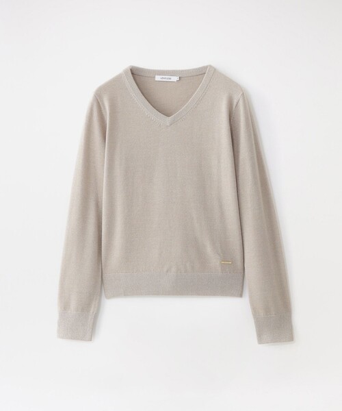 LOVELESS（ラブレス）の「ラメハイゲージVネック（ニット/セーター・レディース・ブラック/オフホワイト/ブラウン系その他4/グリーン系その他/ライトピンク/ベージュ系その他・34/36）」の4枚目の写真