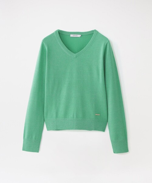 LOVELESS（ラブレス）の「ラメハイゲージVネック（ニット/セーター・レディース・ブラック/オフホワイト/ブラウン系その他4/グリーン系その他/ライトピンク/ベージュ系その他・34/36）」の5枚目の写真