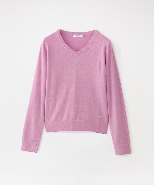 LOVELESS（ラブレス）の「ラメハイゲージVネック（ニット/セーター・レディース・ブラック/オフホワイト/ブラウン系その他4/グリーン系その他/ライトピンク/ベージュ系その他・34/36）」の6枚目の写真