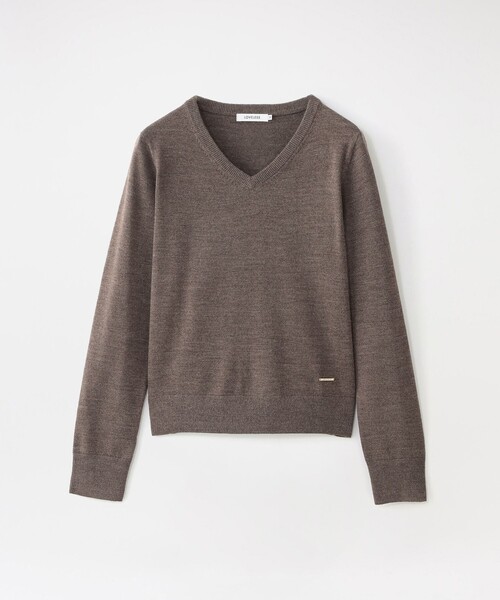 LOVELESS（ラブレス）の「ラメハイゲージVネック（ニット/セーター・レディース・ブラック/オフホワイト/ブラウン系その他4/グリーン系その他/ライトピンク/ベージュ系その他・34/36）」の3枚目の写真