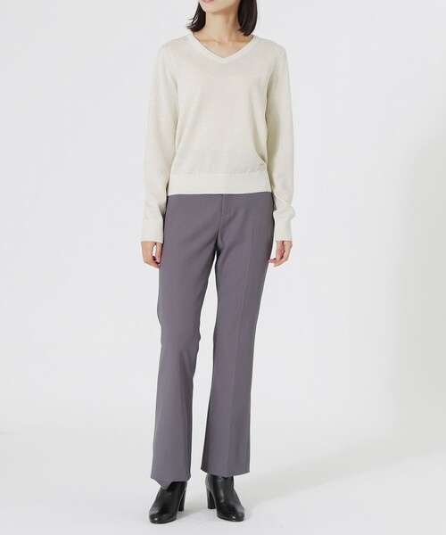 LOVELESS（ラブレス）の「ラメハイゲージVネック（ニット/セーター・レディース・ブラック/オフホワイト/ブラウン系その他4/グリーン系その他/ライトピンク/ベージュ系その他・34/36）」の15枚目の写真