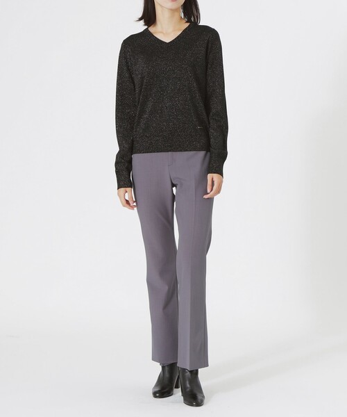 LOVELESS（ラブレス）の「ラメハイゲージVネック（ニット/セーター・レディース・ブラック/オフホワイト/ブラウン系その他4/グリーン系その他/ライトピンク/ベージュ系その他・34/36）」の16枚目の写真