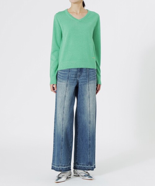 LOVELESS（ラブレス）の「ラメハイゲージVネック（ニット/セーター・レディース・ブラック/オフホワイト/ブラウン系その他4/グリーン系その他/ライトピンク/ベージュ系その他・34/36）」の20枚目の写真