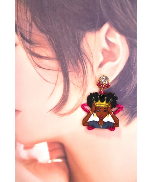 tone（トーン）の「【mauvelily】じょいふ〜る(MA)（イヤリング・レディース・ピンク・FREE）」の2枚目の写真