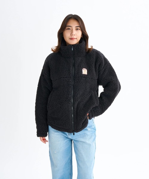 ROXY（ロキシー）の「BELLIS BOA JACKET/ロキシー撥水加工モコモコボアジャケット・ブルゾン（ブルゾン・レディース・コーラル/ブラック/ナチュラル/ブラウン/グリーン・SMALL/MEDIUM/LARGE）」の18枚目の写真
