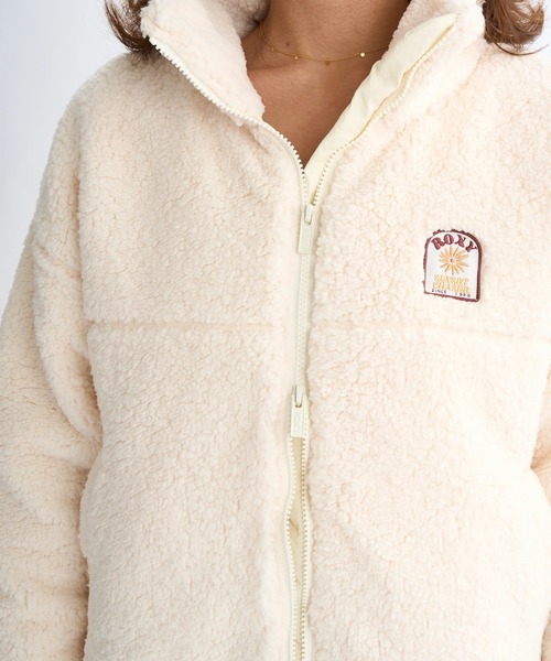 ROXY（ロキシー）の「BELLIS BOA JACKET/ロキシー撥水加工モコモコボアジャケット・ブルゾン（ブルゾン・レディース・コーラル/ブラック/ナチュラル/ブラウン/グリーン・SMALL/MEDIUM/LARGE）」の16枚目の写真