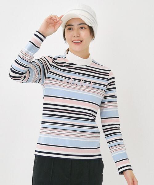 adabat（アダバット）の「【吸湿発熱】マルチボーダー長袖モックネックT（Tシャツ/カットソー・レディース・ネイビー系2/ホワイト系3・42/40/38/36）」の20枚目の写真