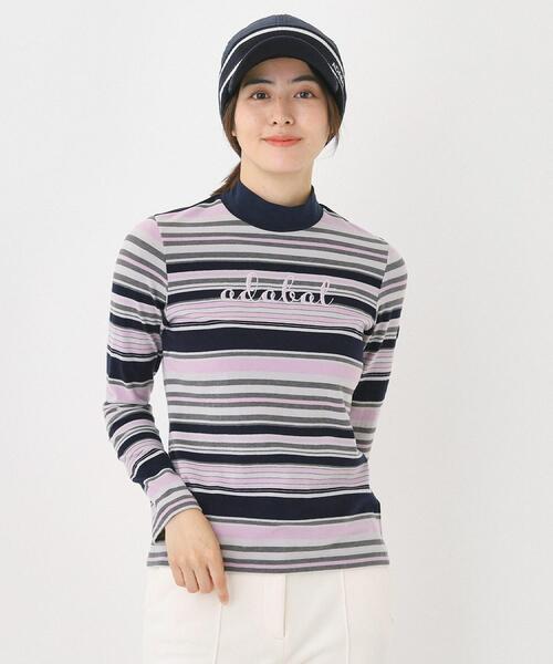 adabat（アダバット）の「【吸湿発熱】マルチボーダー長袖モックネックT（Tシャツ/カットソー・レディース・ネイビー系2/ホワイト系3・42/40/38/36）」の15枚目の写真